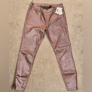 **NWOT!!** Brand new shimmering metallic pink champagne pants